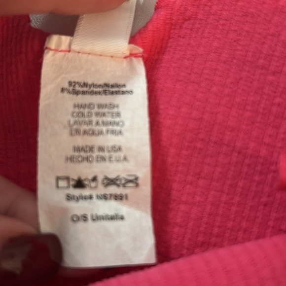 Nikibiki Ribbed Crop Tank Top Pink One Size - Picture 7 of 8